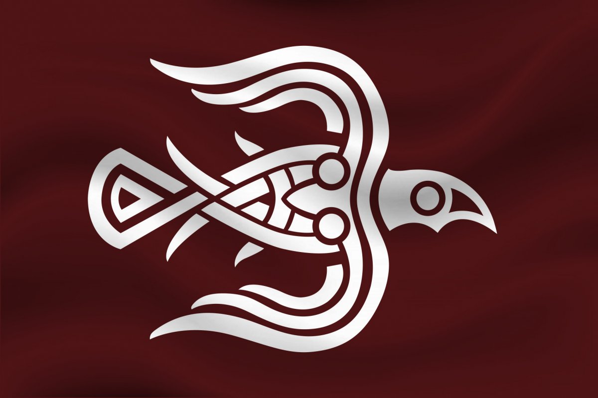 The Raven Flag (Maroon) - Flags - NORDIC ANIMISM