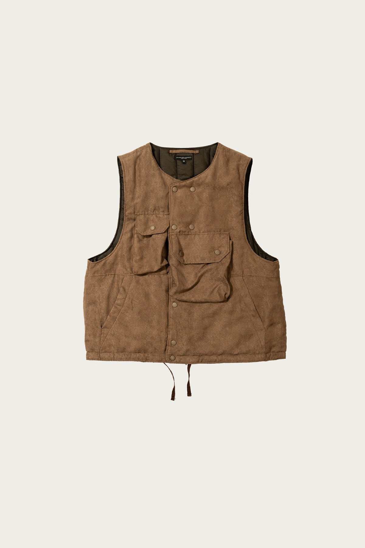 Engineered Garments Cover Vest | Khaki Polyester Lightweight Fake