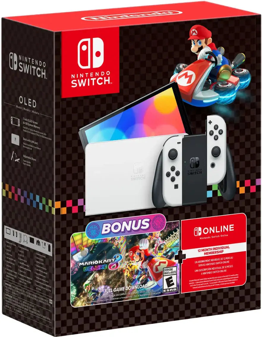 Nintendo Switch Mario Kart 8 Deluxe OLED Bundle Console – ShopCGX