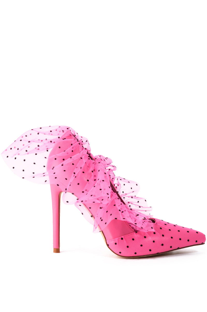 AZALEA WANG DISCREET TULLE POLKA DOT PUMP IN PINK – AKIRA