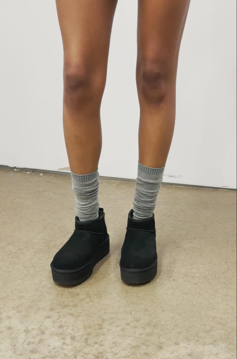 UGG CLASSIC ULTRA MINI PLATFORM IN BLACK – AKIRA