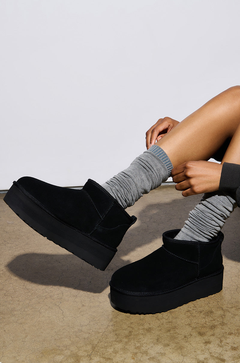 UGG CLASSIC ULTRA MINI PLATFORM IN BLACK – AKIRA