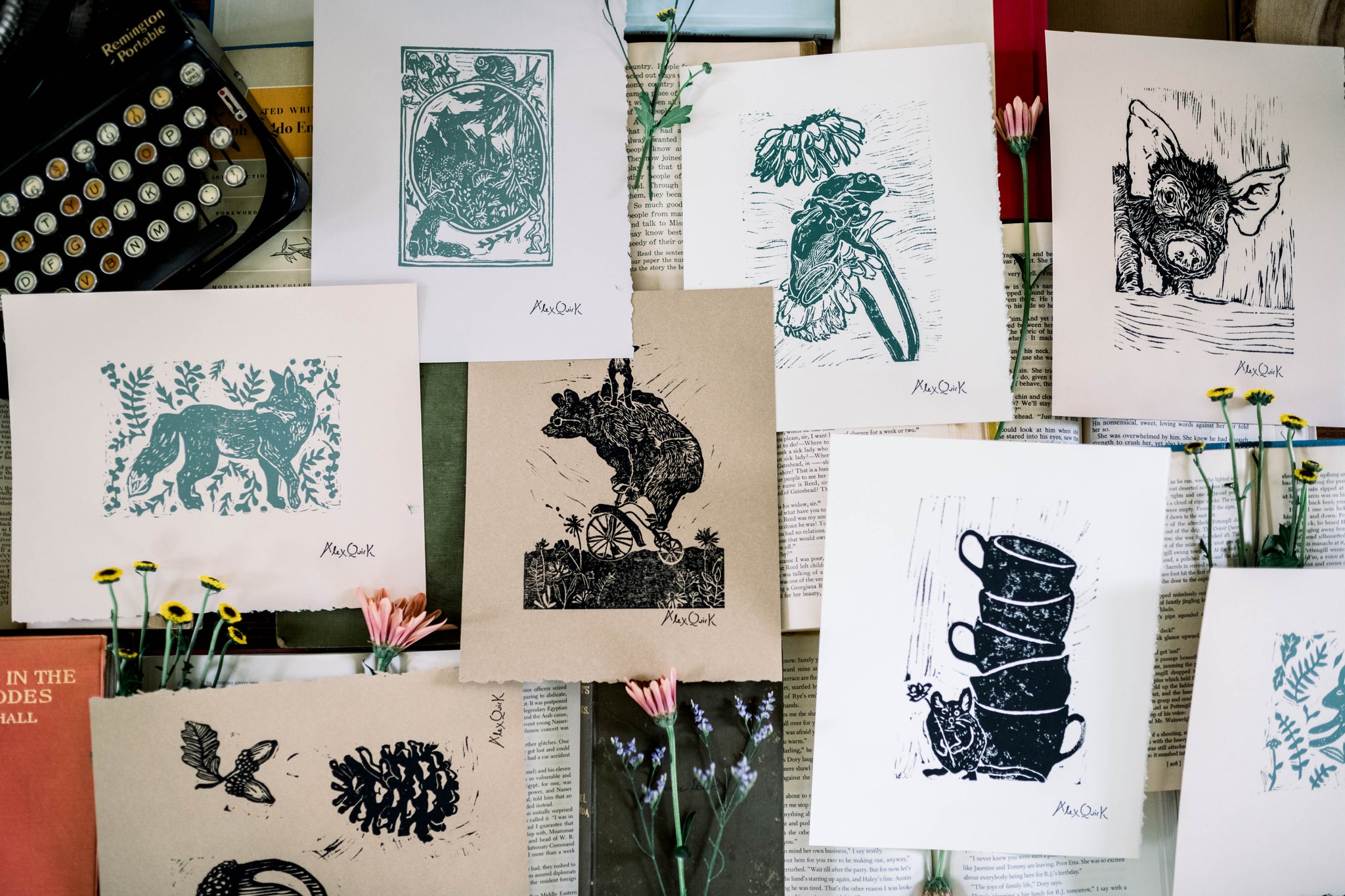 Forest Treasures Linocut Prints by Alex Quirk - 11