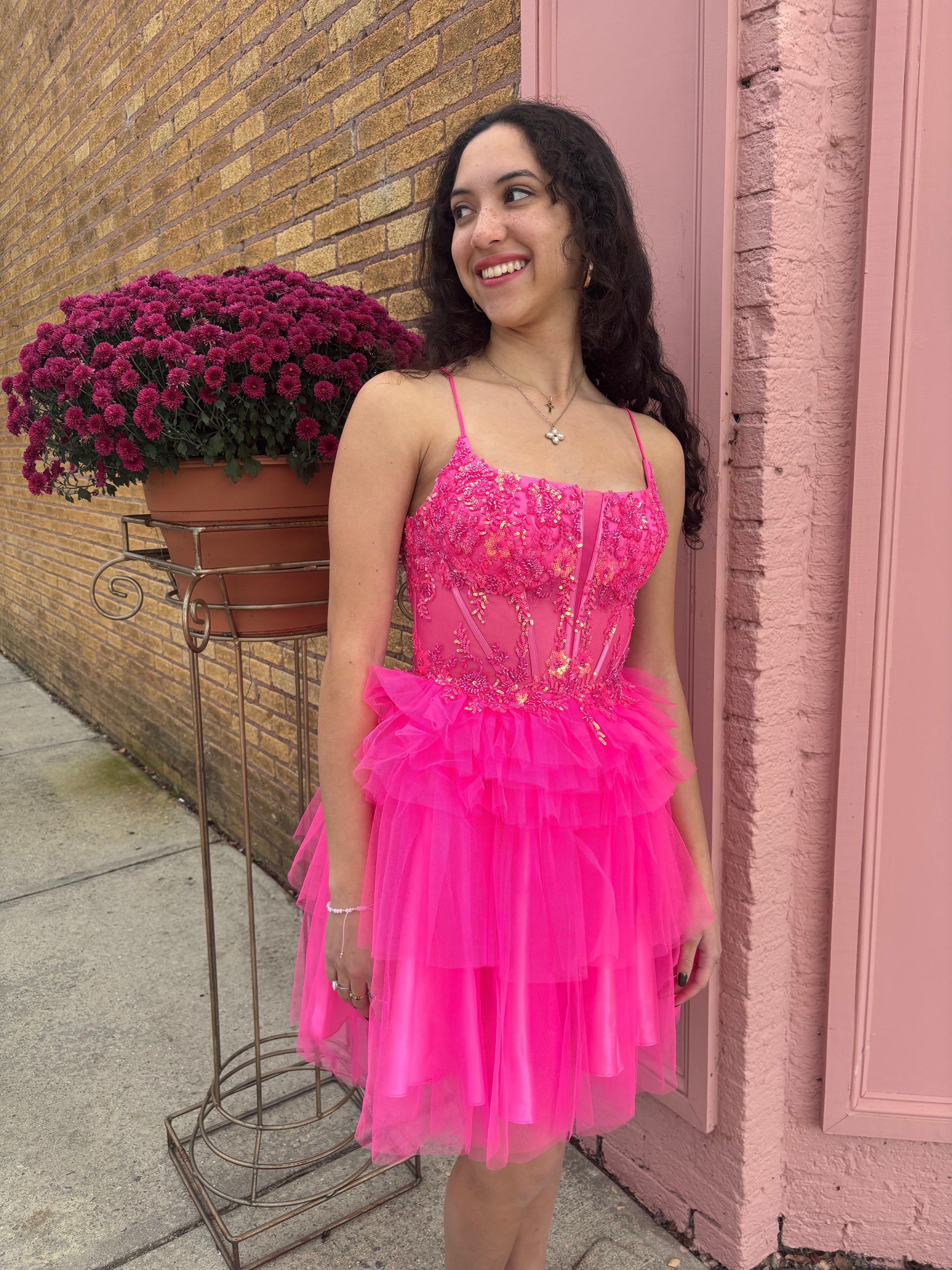 Hot Pink Corset Tulle Dress – Betty & Jane Boutique