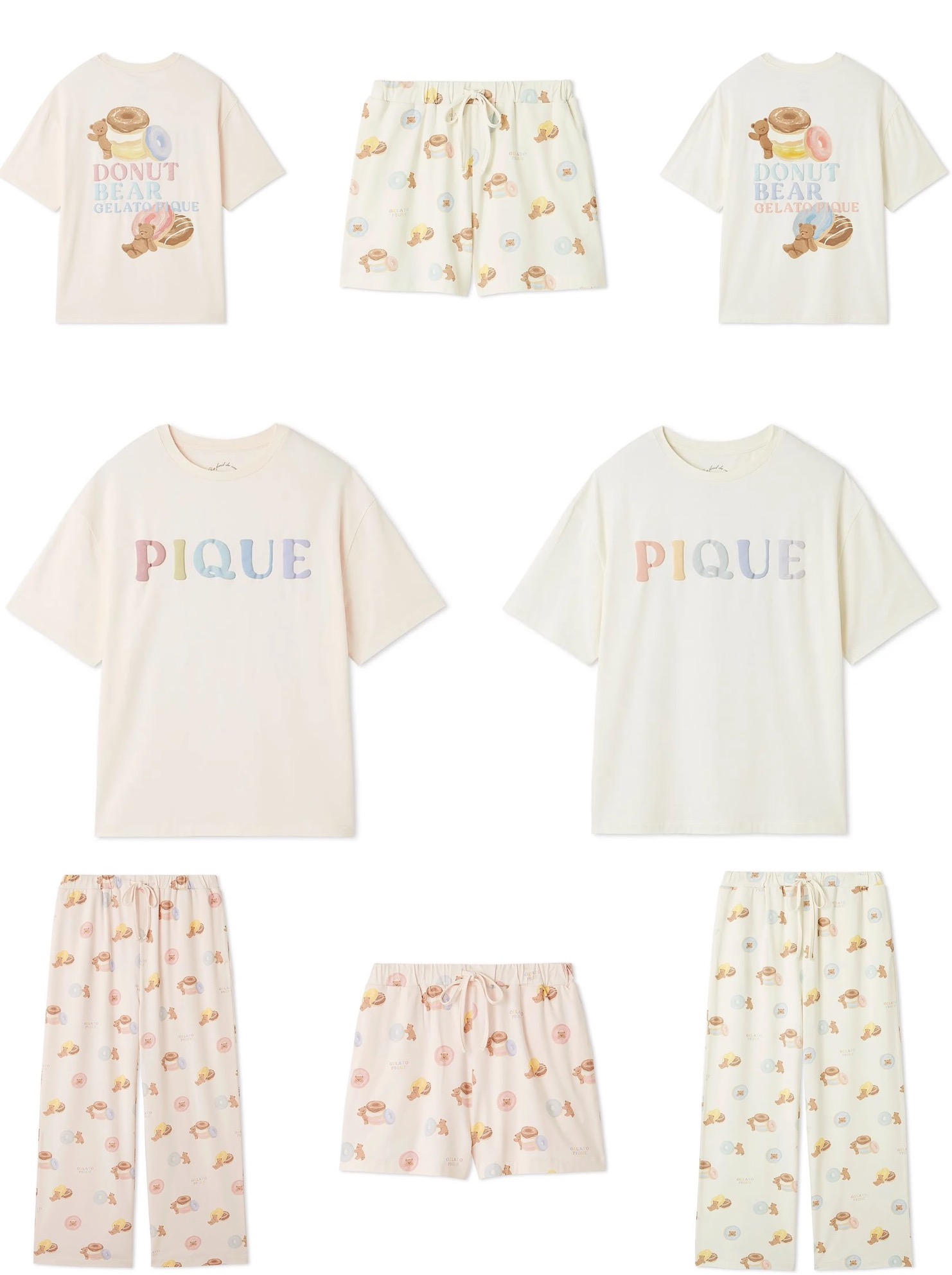 gelato pique】親子おそろい！ ドーナツベア柄&ブロックBDシリーズ