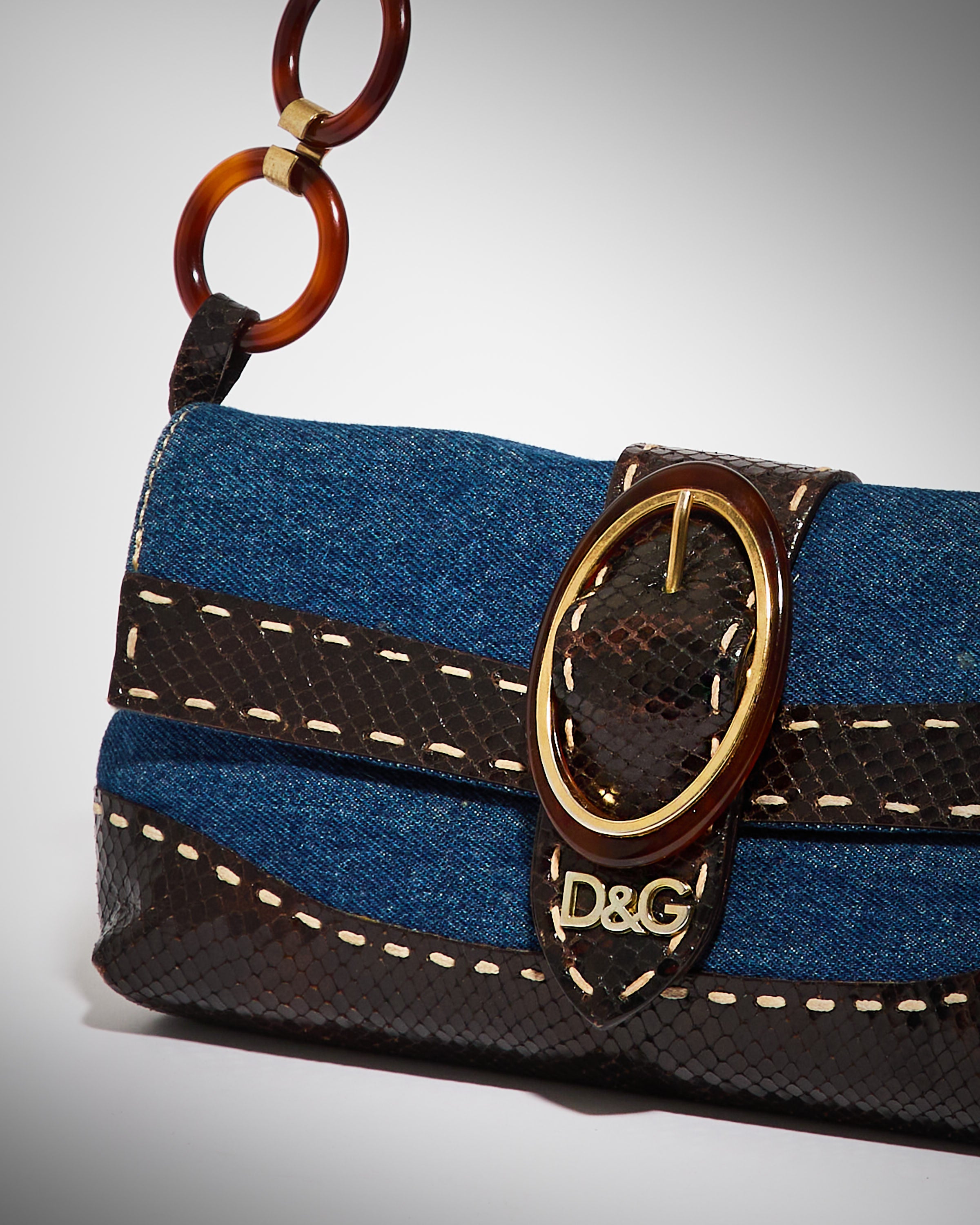 Early 2000s Dolce & Gabbana Patchwork Denim Shoulder Bag | Dear