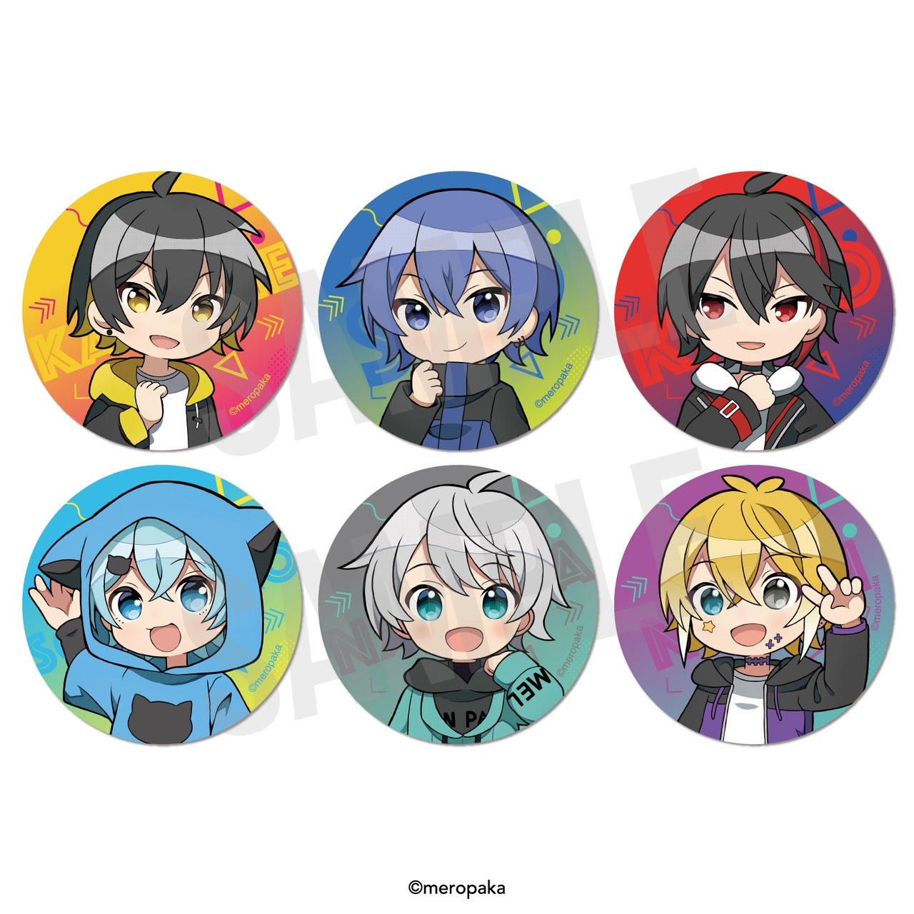 数量限定］めろぱかランダム缶バッジ ラウンドワンコラボ 2024ver