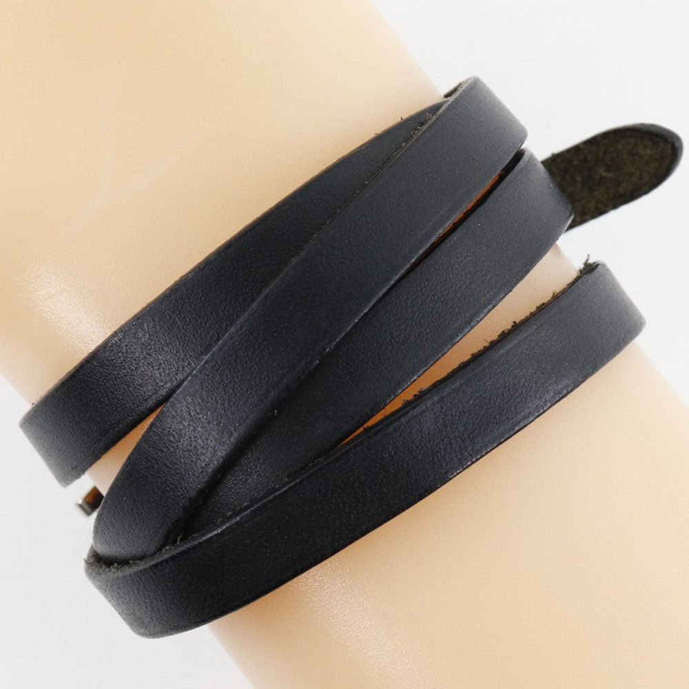 HERMES】エルメス アピ3 ロング レザー 黒 ユニセックス ブレスレット