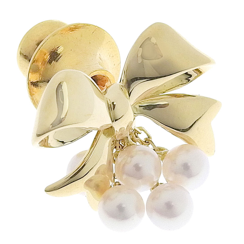 MIKIMOTO】ミキモト リボン3.8～4.0mm K18イエローゴールド×真珠