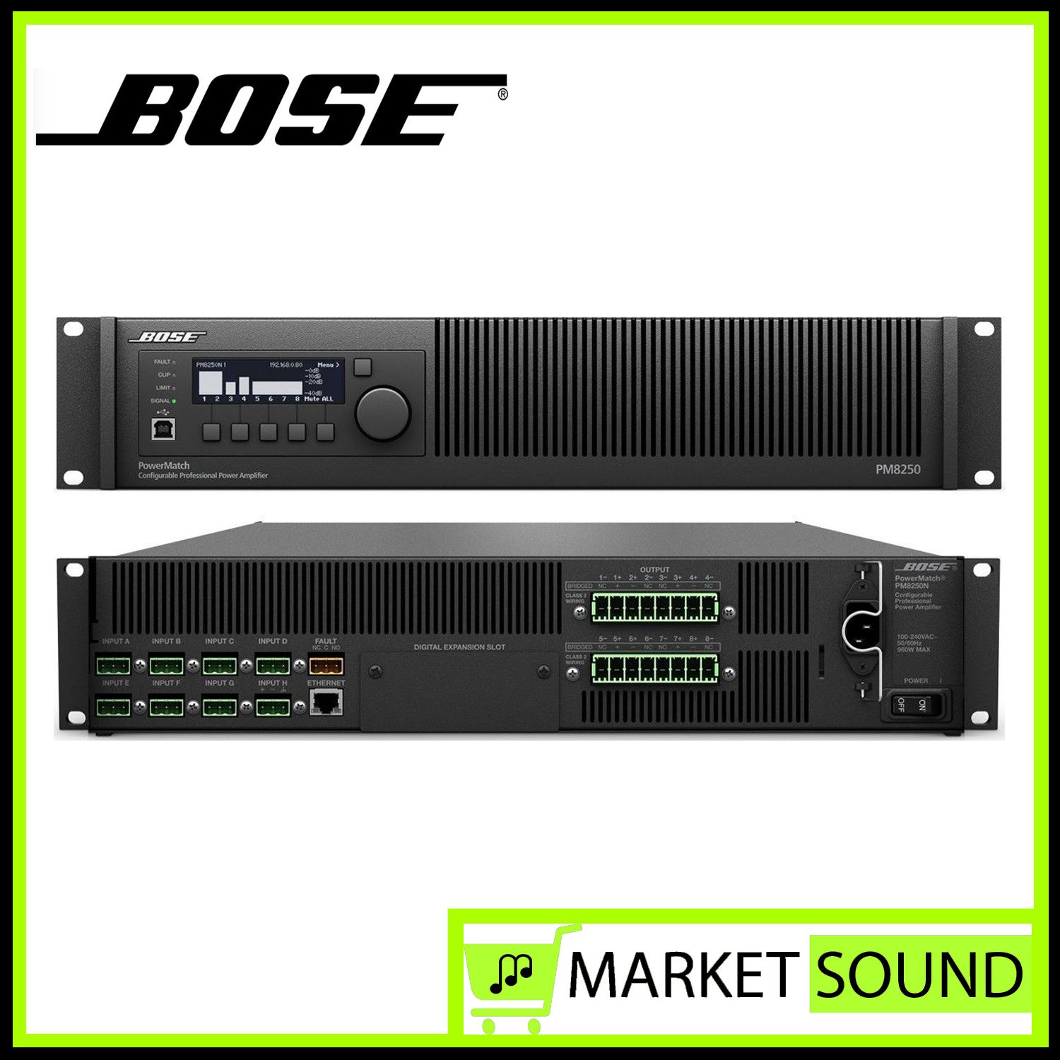 BOSE PowerMatch PM8250 เครื่องขยายเสียง 8X250 วัตต์ 4-8 โอหํม 70/100V