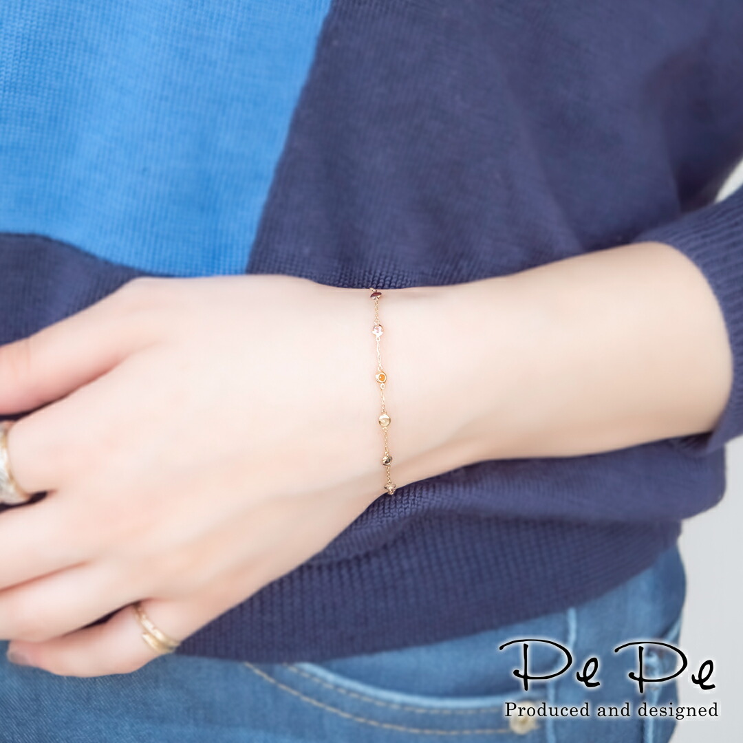 お守りアミュレット♪】ブレスレット K10イエローゴールド マルチ