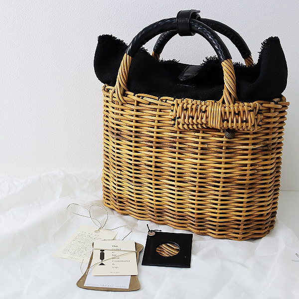 ebagos エバゴス リボンモチーフ付き 紅籐 かごバッグ « ナチュラル