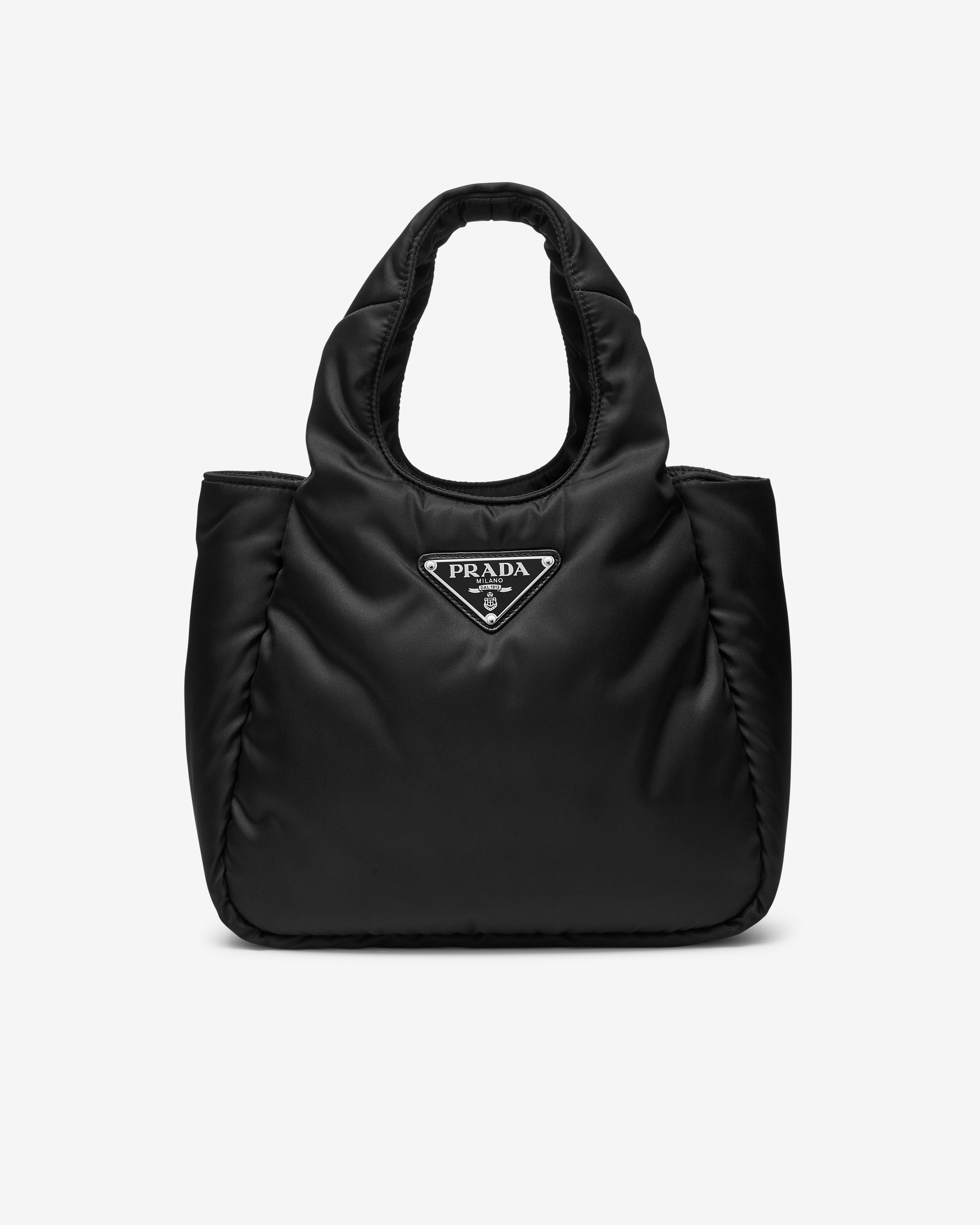 Prada: Women's Small Padded Re-Nylon Tote Bag (Black) | DSMNY E-SHOP