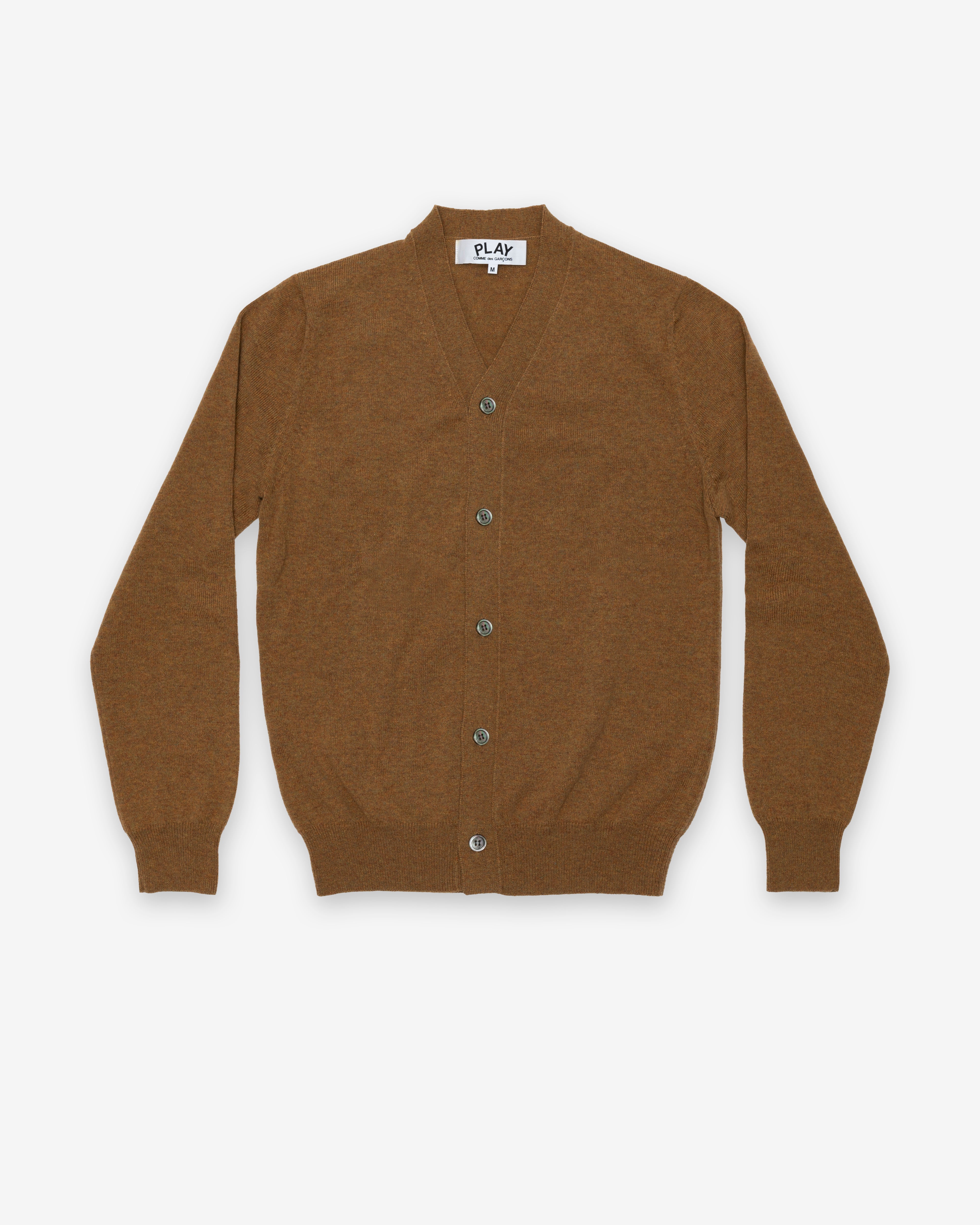 Play Comme des Garçons: Men's Cardigan (Camel) | DSMNY E-SHOP
