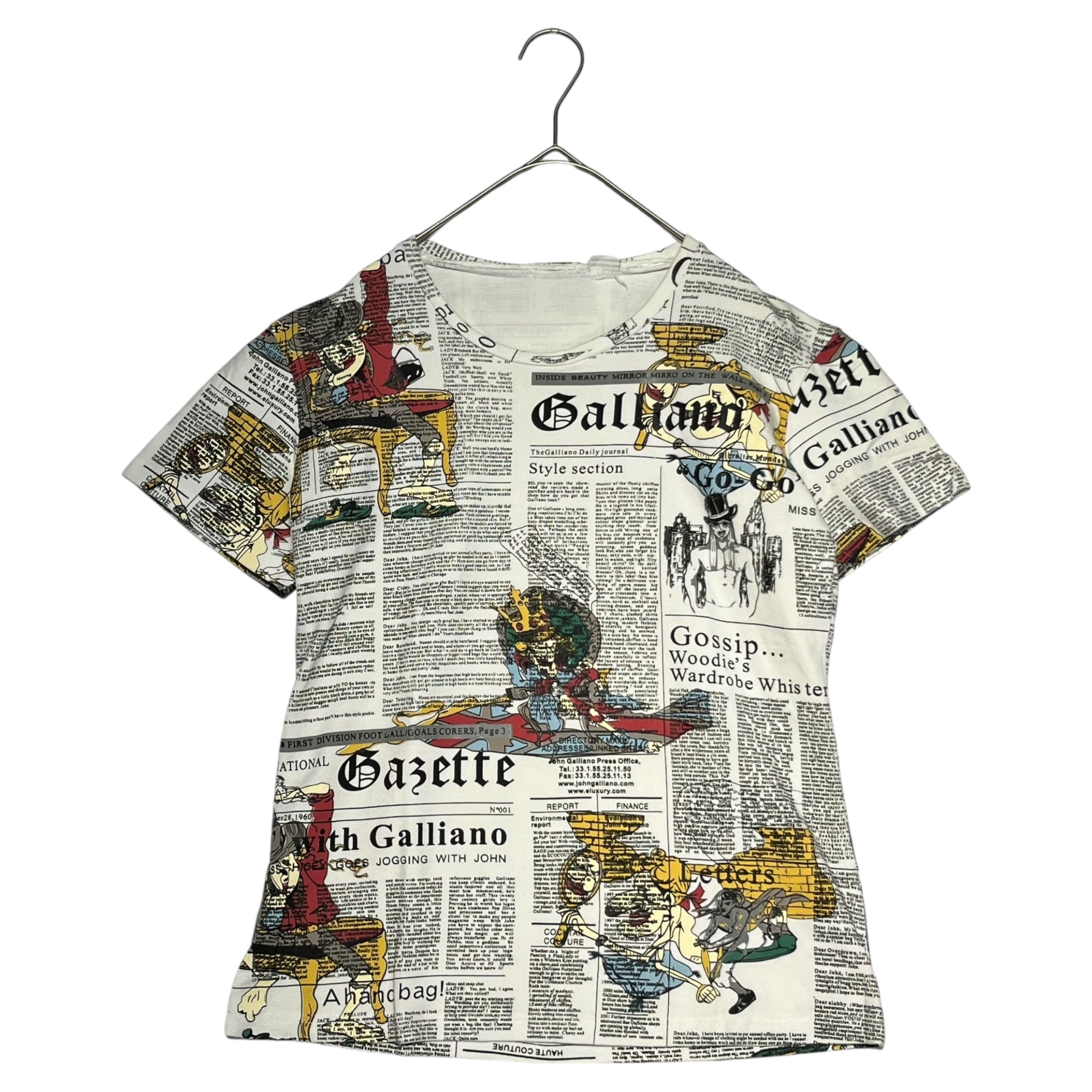 JOHN GALLIANO(ジョンガリアーノ) 00's Newspaper stretch S/S TEE