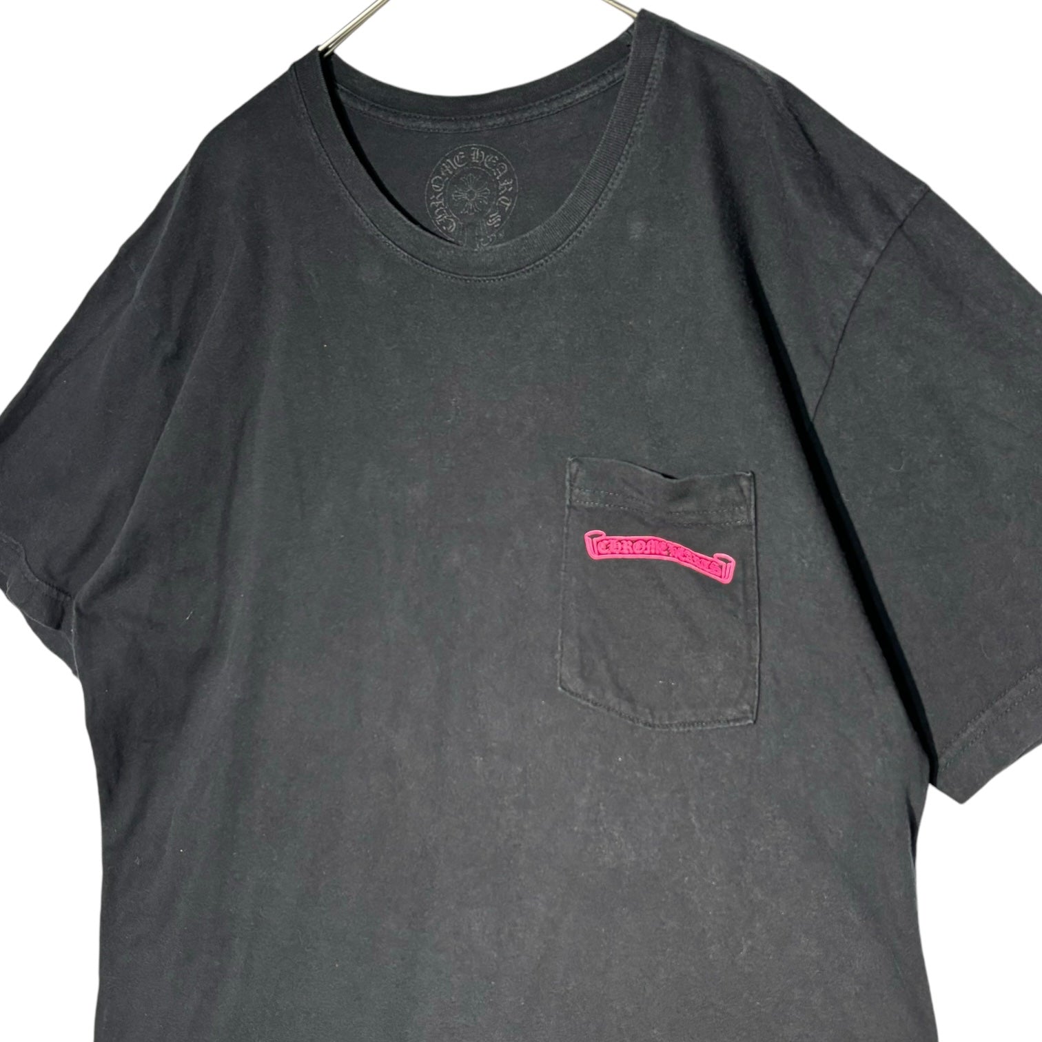 CHROME HEARTS(クロムハーツ) NEON PINK STRIPE LOGO TEE ネオピンク