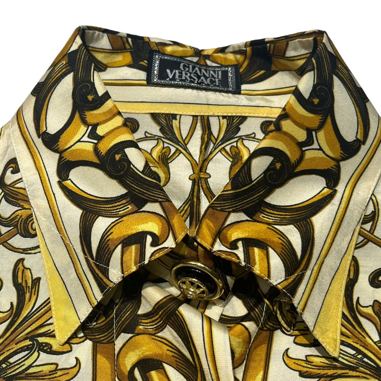 GIANNI VERSACE(ジャンニヴェルサーチ) 90's scarf silk shirt 金