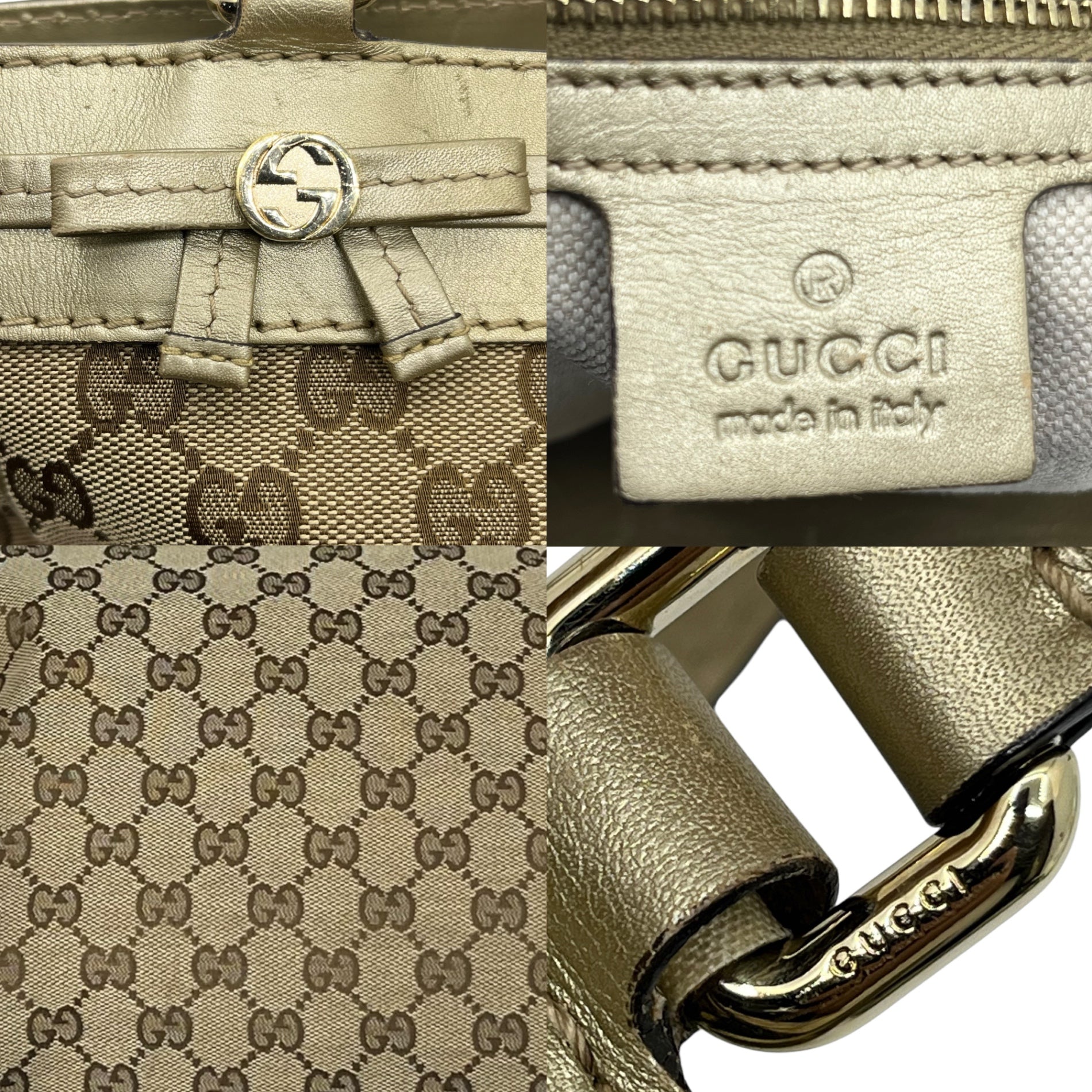 GUCCI(グッチ) GG canvas leather handbag GG キャンバス レザー