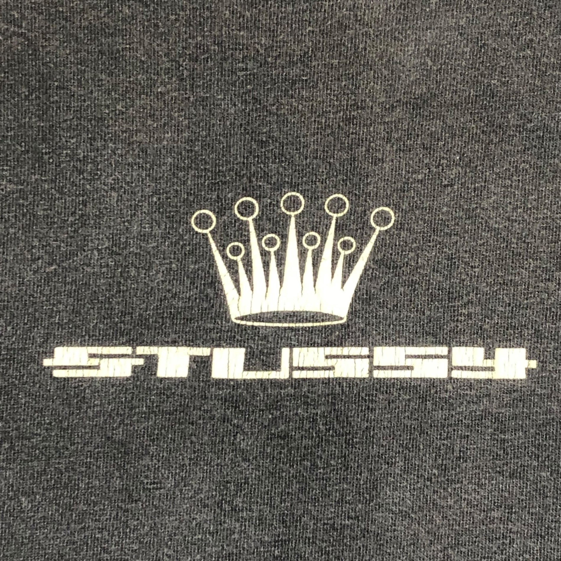 STUSSY(ステューシー) 80's VINTAGE crown logo 王冠 ロゴ Tシャツ 黒