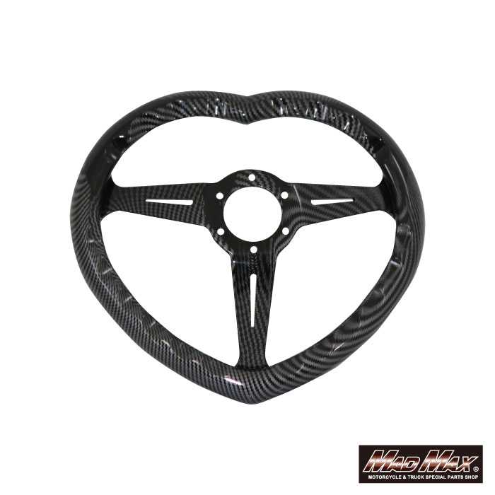 自動車用 ハンドル ハート型 ステアリングホイール カーボン調