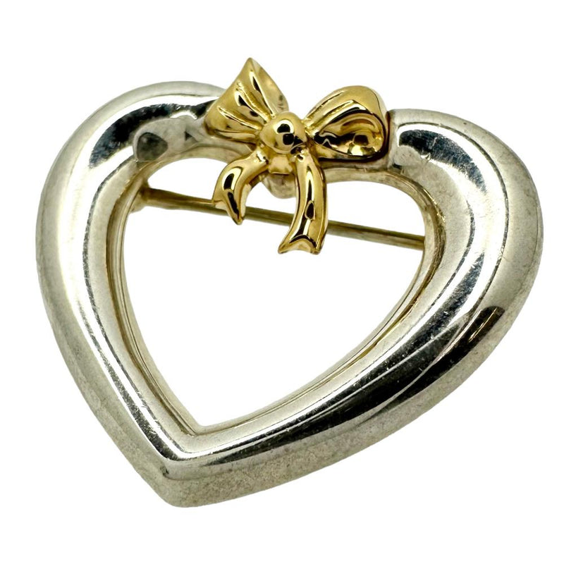 TIFFANY&Co./ティファニー】 ハート リボン ブローチ シルバー925/K18