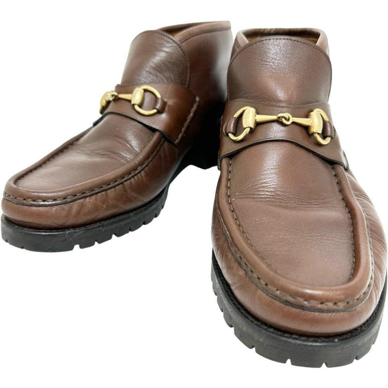 GUCCI/グッチ】 ホースビット(アンクル) ブーツ レザー ブラウン