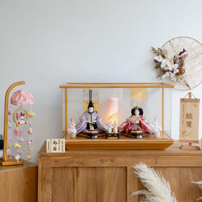 月華 人形ケース 吉徳大光 正絹陪臚｜雛人形 お雛様 コンパクトで