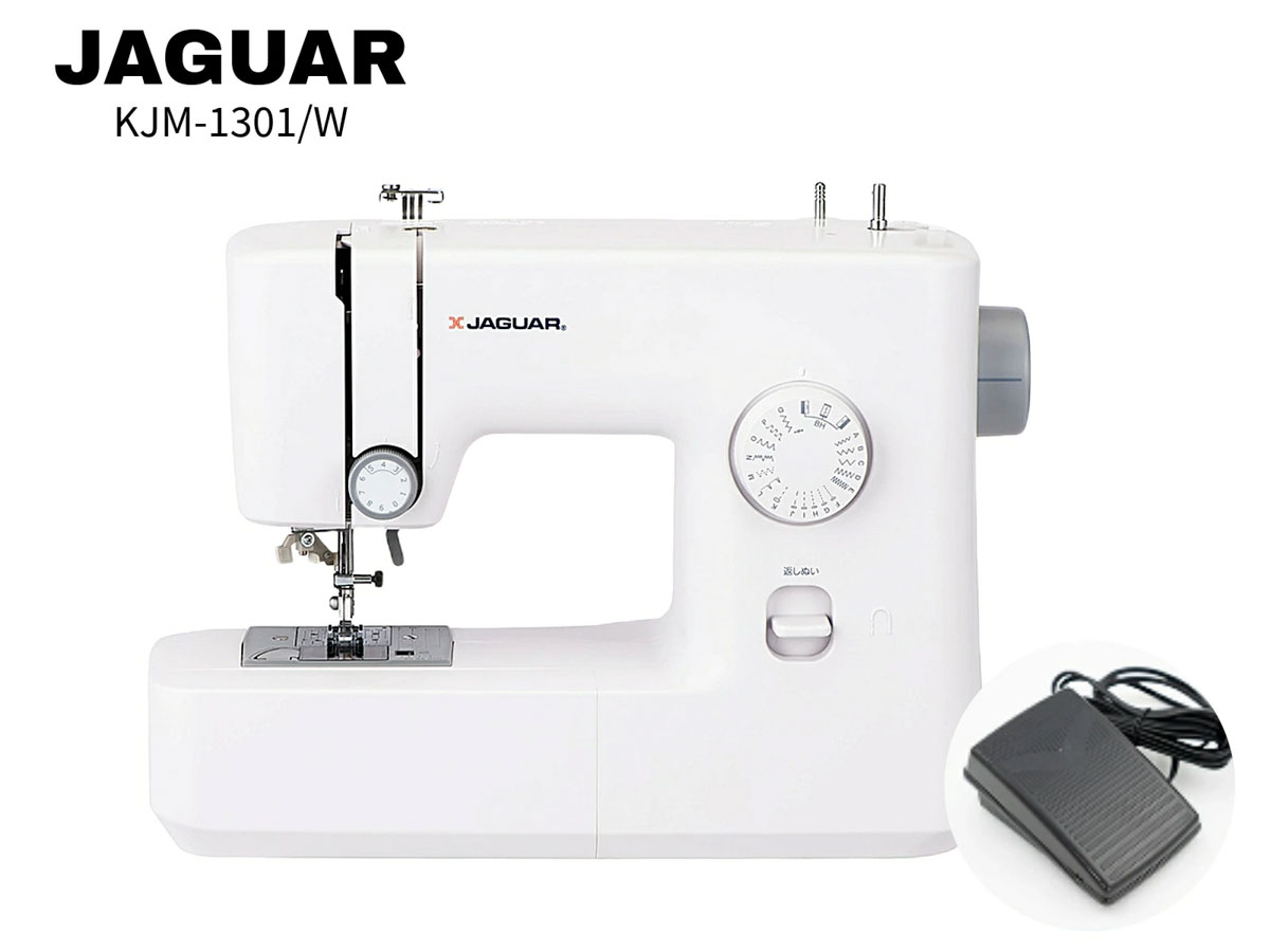 期間限定価格】コンパクト ジャガー 『KJM-1301/W』 電動ミシン フット