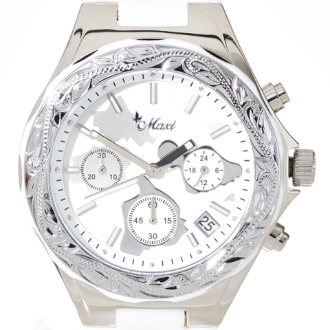 ハワイアンジュエリー/Stainless/マキシウォッチ クロノグラフ/GD&GD