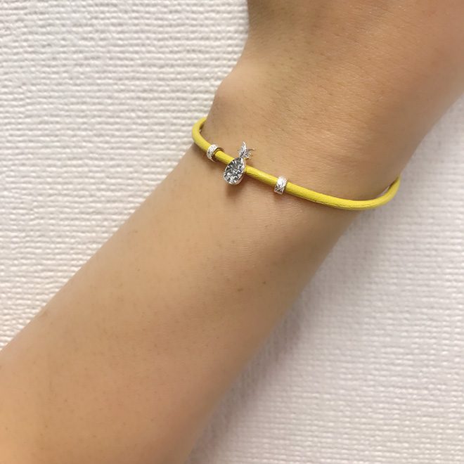 ハワイアンジュエリー/Silver925/レザーブレスレット/パイナップル