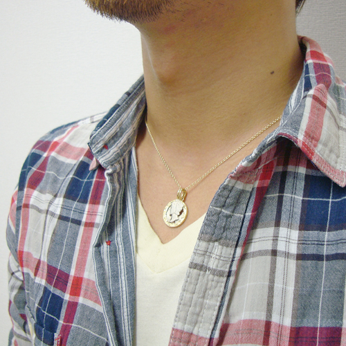 ハワイアンジュエリー/K14YG/マーキュリーダイムカットアウト