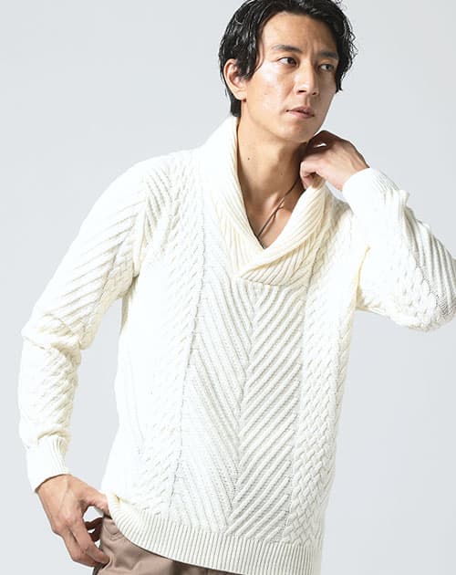 ニット メンズ ショールカラー セーター おしゃれ かっこいい おすすめ