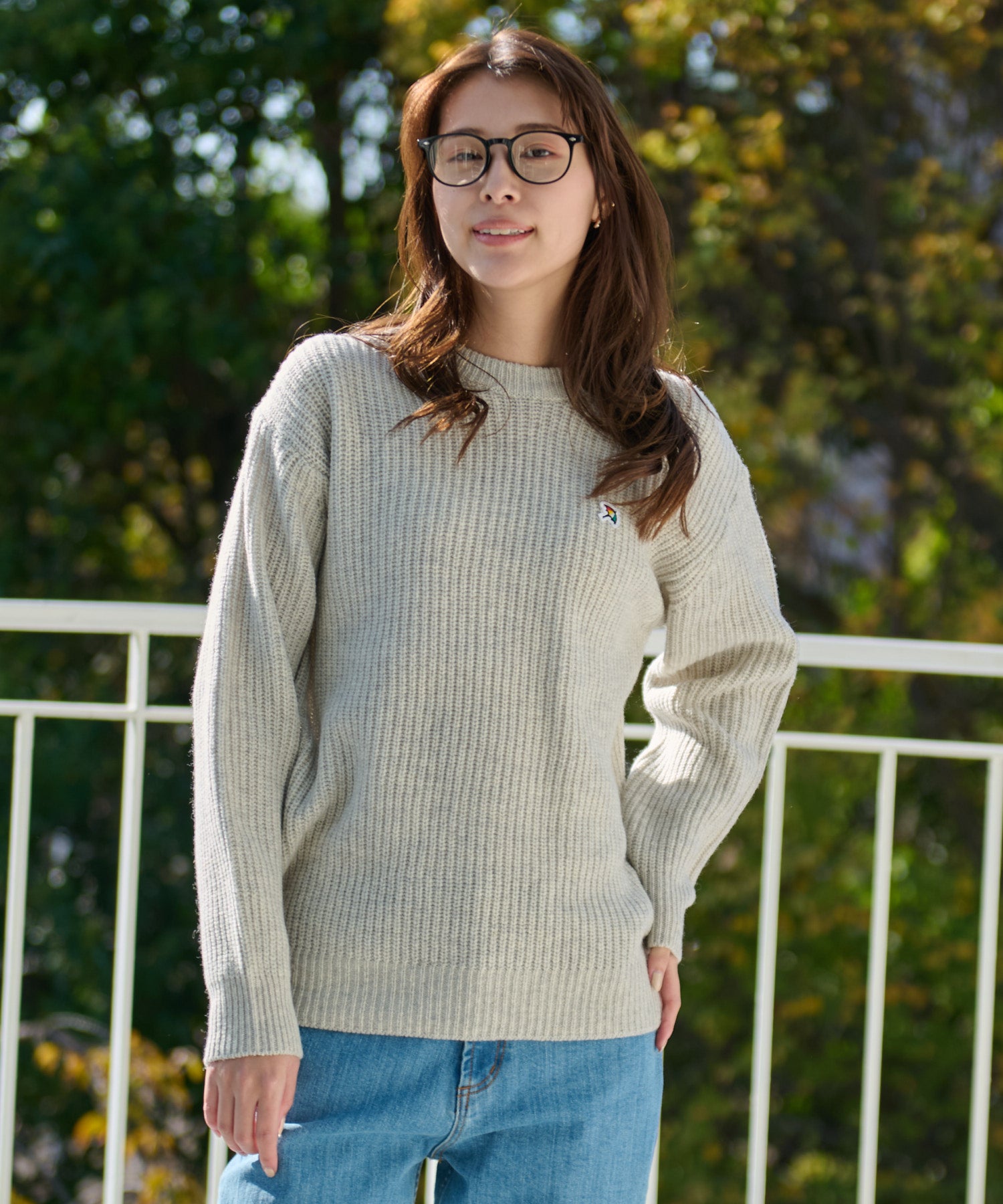 シェア 畔編みウールニットセーター（ニット/セーター/ユニセックス