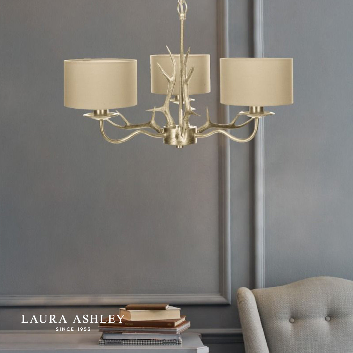 LAURA ASHLEY ローラアシュレイ】5灯シャンデリア GCH007-3