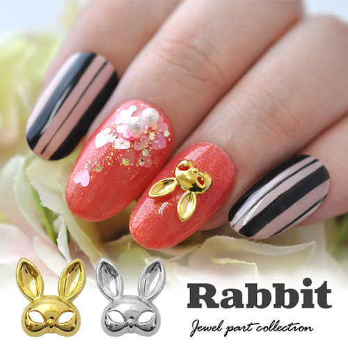 ネイルパーツ メタルパーツ アニマル うさぎ 仮面 マスク ハロウィン