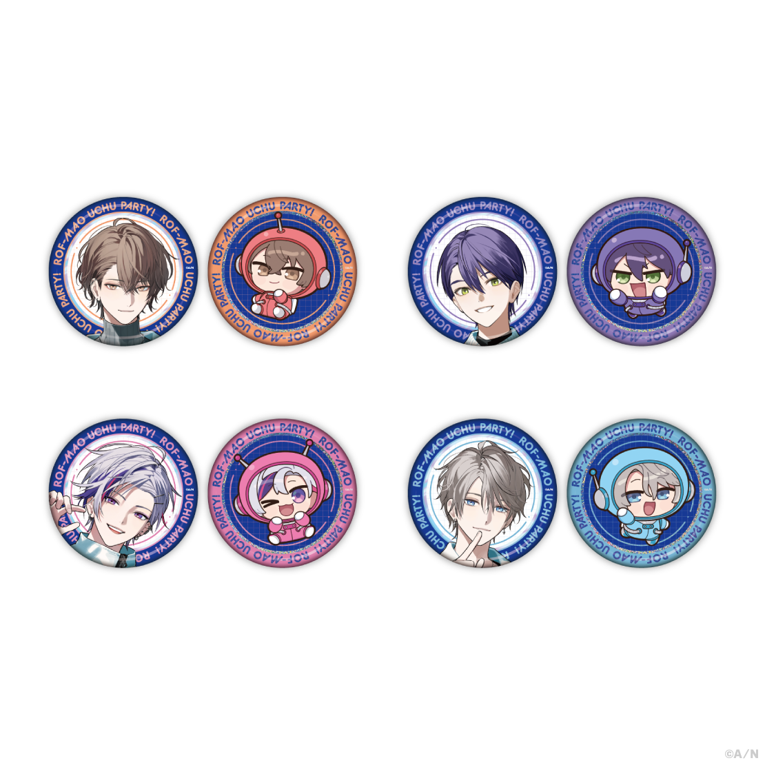 ROF-MAO UCHU PARTY! -4th Anniv.-】缶バッジセット｜にじさんじ