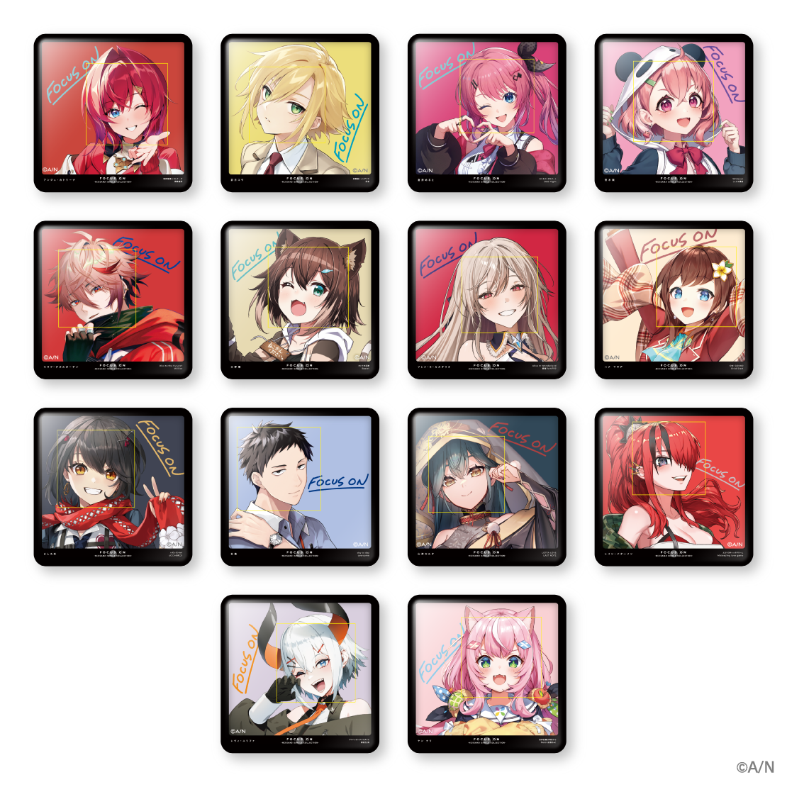FOCUS ON】ランダムスクエア缶バッジ vol.2｜にじさんじオフィシャルストア