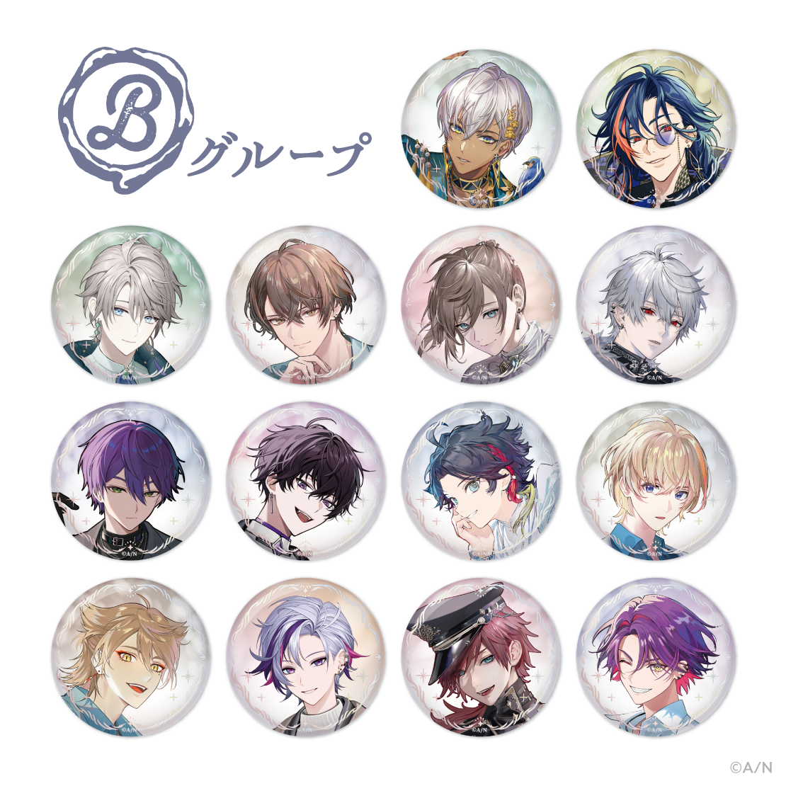 ART OF NIJISANJI】ランダムマット箔押し缶バッジ Bグループ｜にじさん