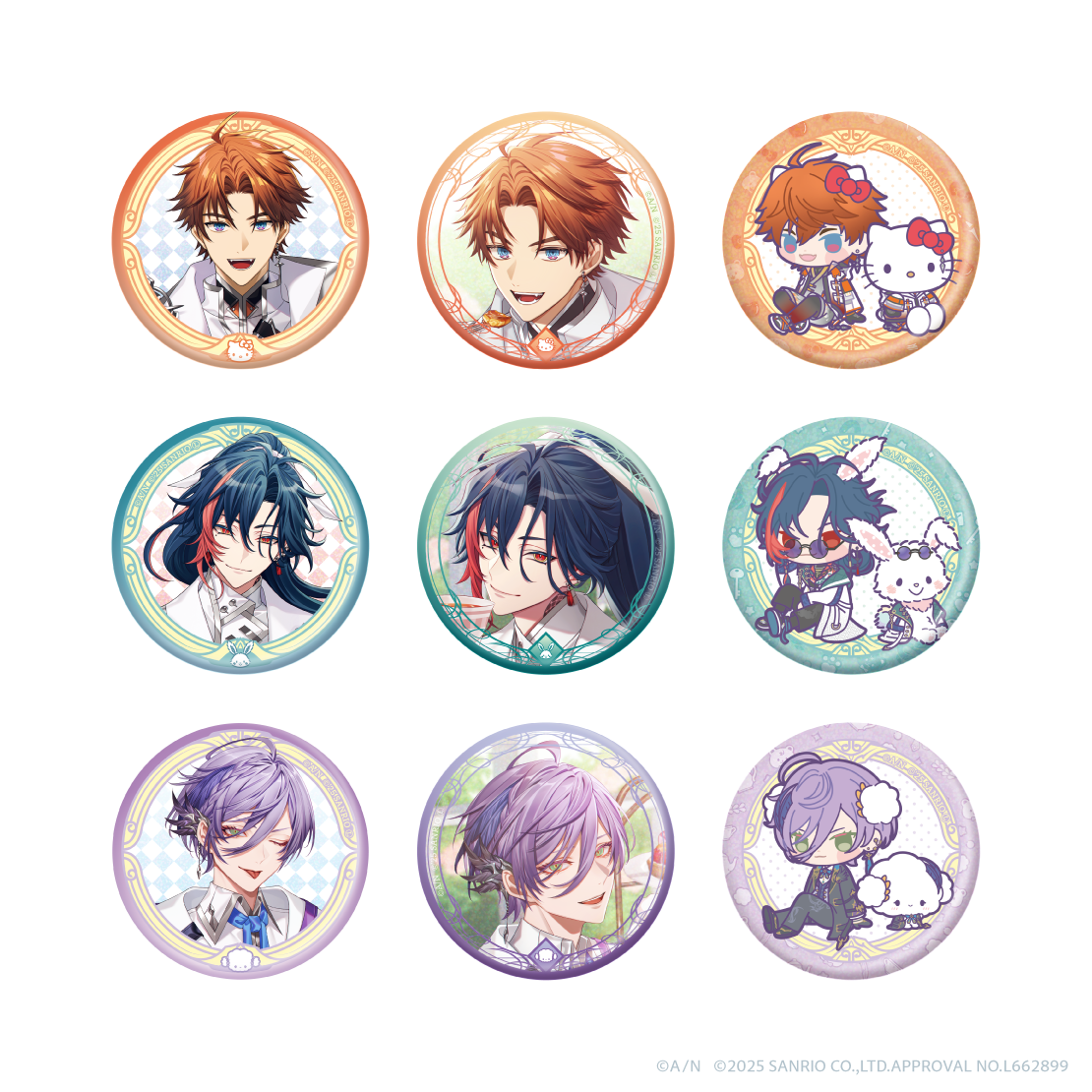 3SKM×サンリオキャラクターズ】ランダムホログラム缶バッジ｜にじさん
