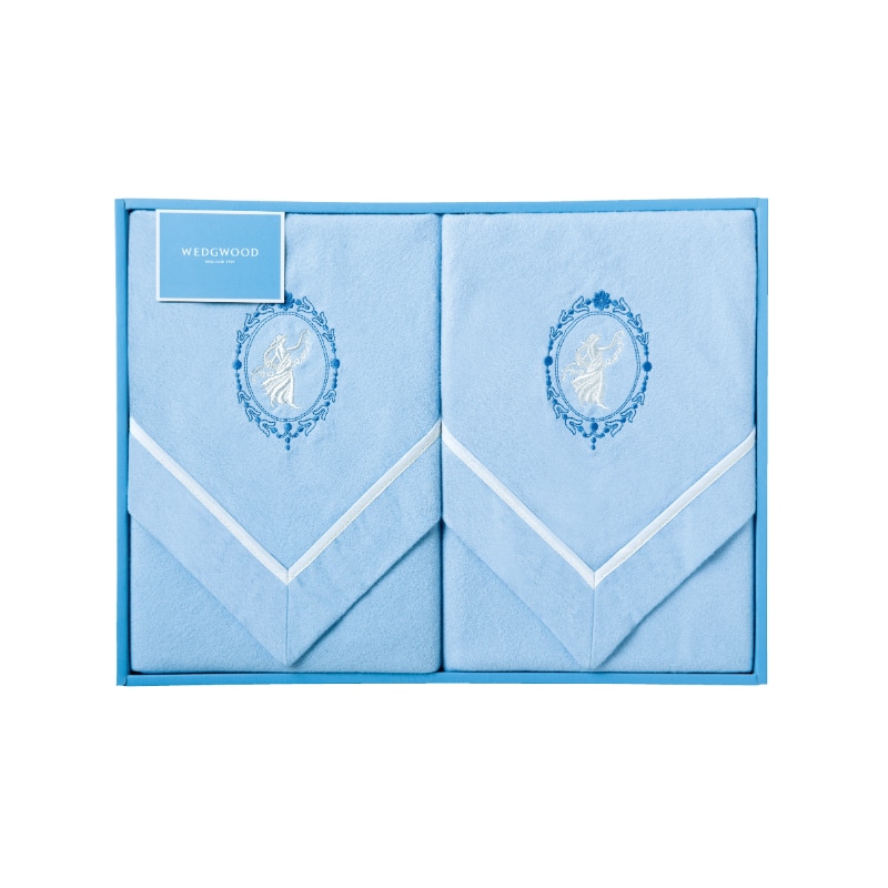 ウェッジウッド 綿毛布2枚セット(毛羽部分） （シングル）140×190cm