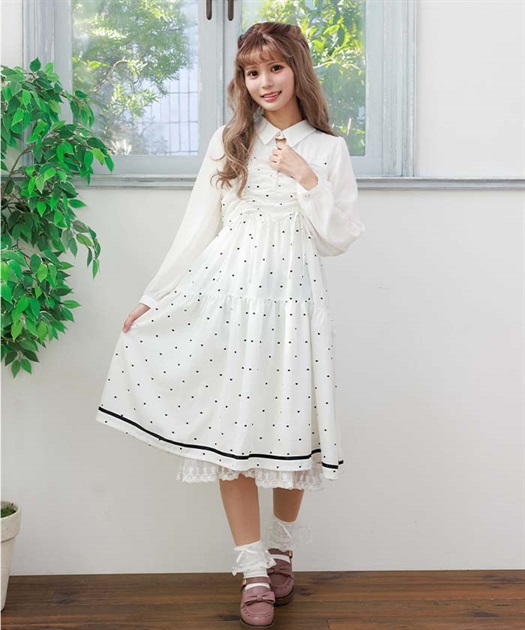 ハートドットビスチェ切替ワンピース | axes femme online shop