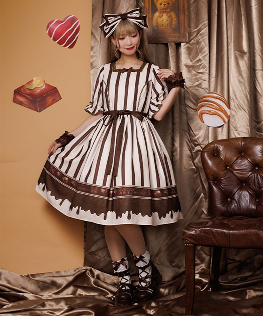 ボンボンショコラ柄ワンピース【受注生産】 | Chalmiere | axes femme