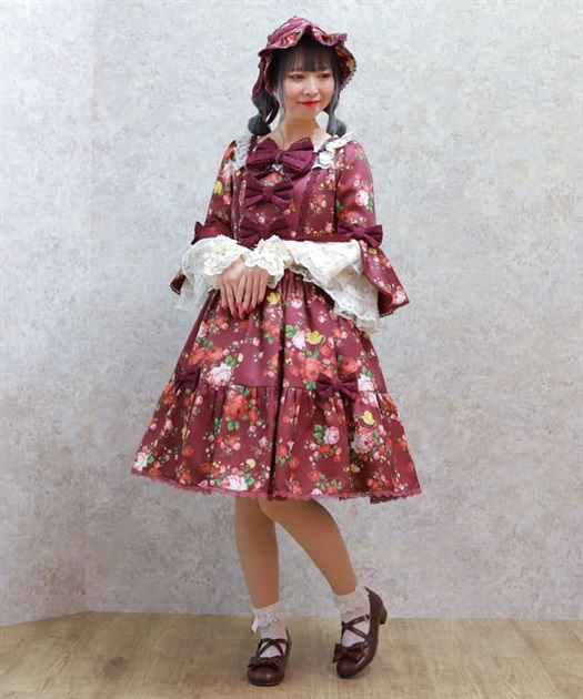 アンティークローズ柄ワンピ | kawaii | axes femme online shop