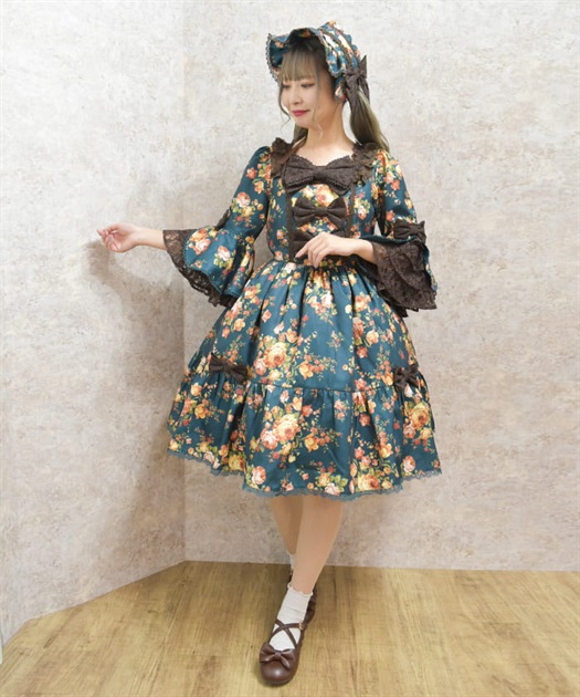 アンティークローズ柄ワンピ | kawaii | axes femme online shop