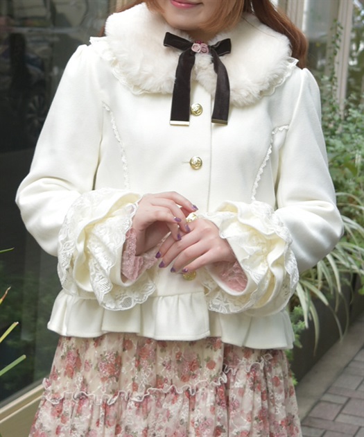 ローズリボン付フリルコート | axes femme online shop