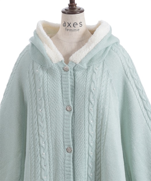 パール裏ボアニットポンチョ 【会員限定価格】 | axes femme online shop