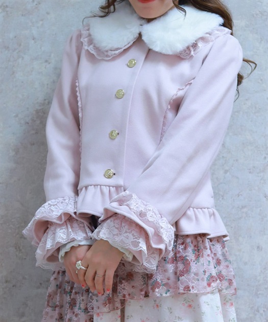 ローズリボン付フリルコート【10%OFF対象商品】 | axes femme online shop