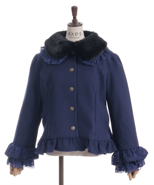 ローズリボン付フリルコート 【会員限定価格】 | axes femme online shop