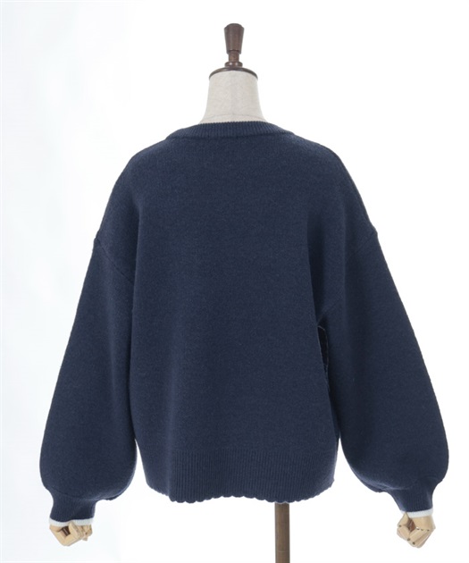 コード刺繍風ロゴニットプルオーバー | axes femme online shop -outlet-