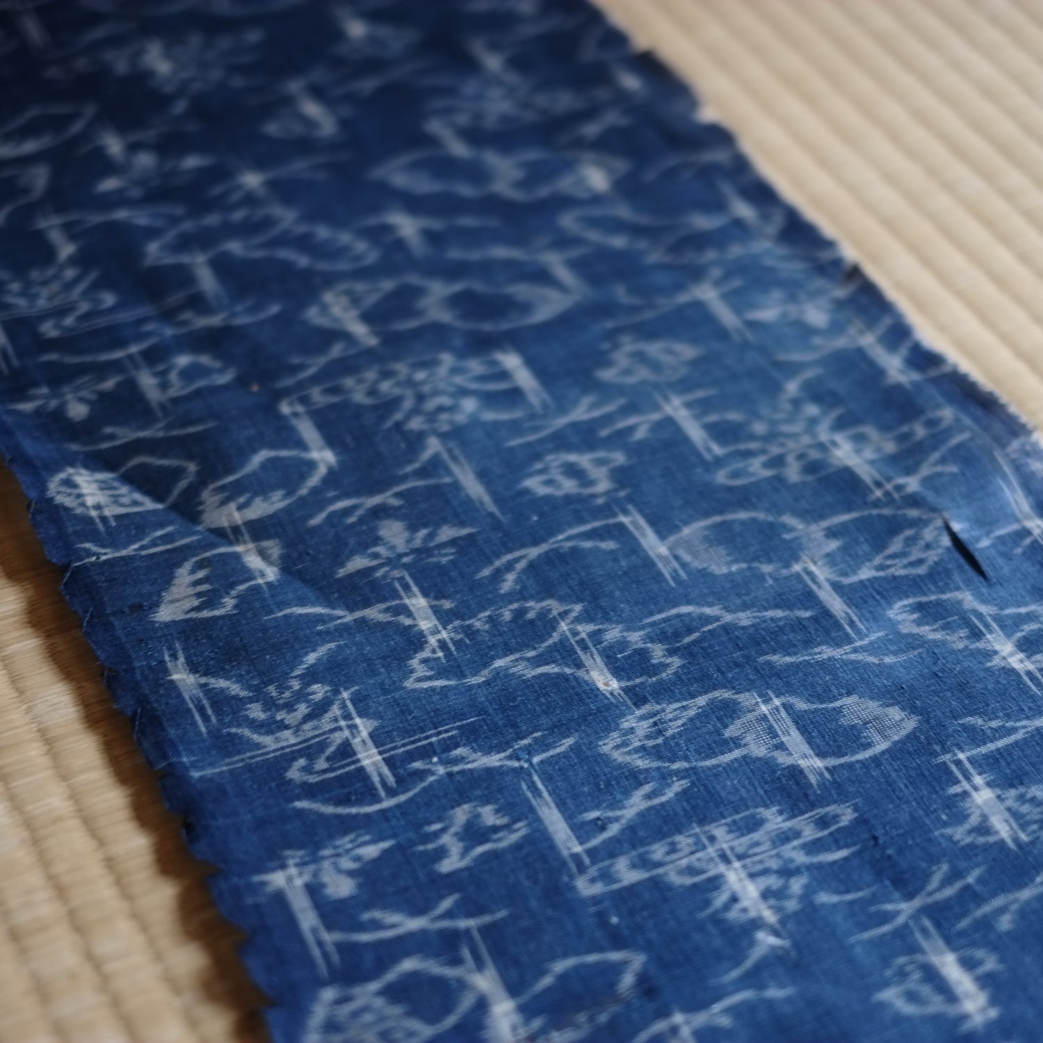 時代 藍染 絵絣 苧麻上布 古布 （明治-大正時代） – 逢季荘